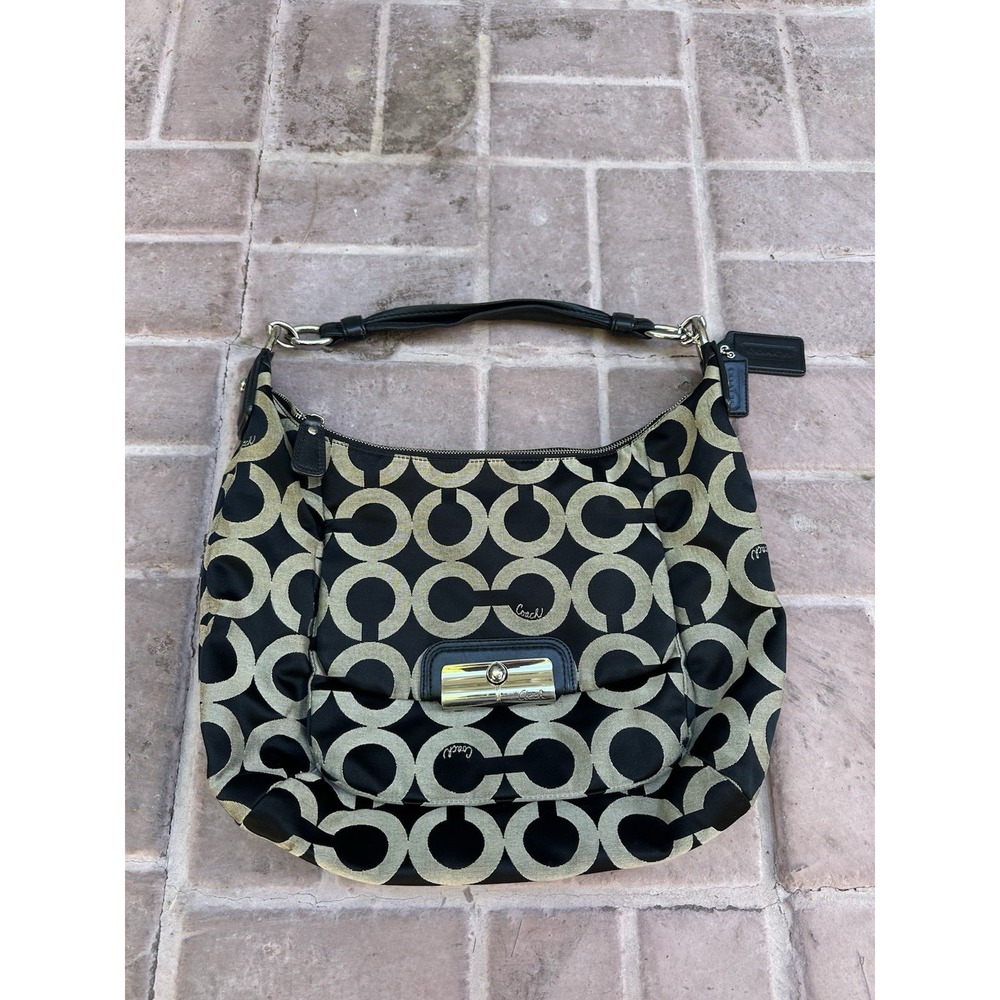 Coach Kristin Op Art Jacquard Canvas Hobo Bag (Style #16811)
